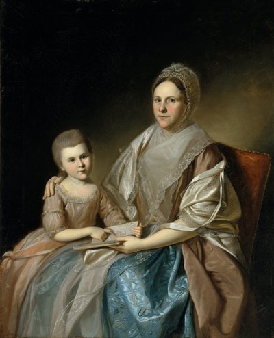 Mrs. Samuel Mifflin og hennes barnebarn Rebecca Mifflin Francis, 1777-80. av Charles Willson Peale
