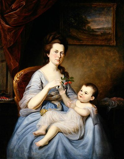 Portrett av fru David Forman og barn, ca. 1785 (olje på lerret) av Charles Willson Peale