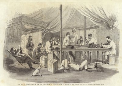 The War in China - Telt til de 15. Punjaubees ved Pehtang av Charles Wirgman