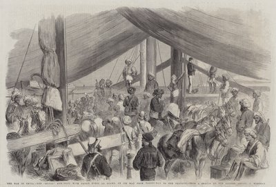 Krigen i Kina, Havoc Gun-Boat, med Fanes hest om bord, på vei fra Talien-Wan til Pehtang av Charles Wirgman