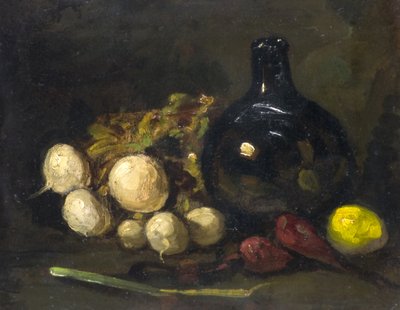 Stilleben (olje om bord) av Charles Woolford