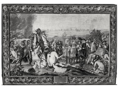 Louis XIV (1638-1715) ved beleiringen av Douai, juli 1667, Gobelins verksted av Charles attr. to Le Brun