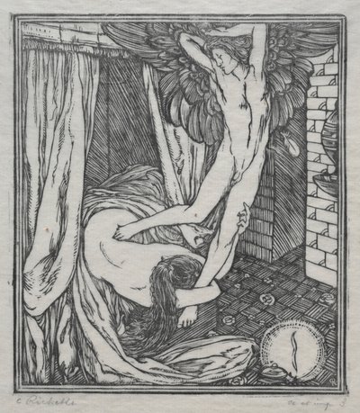 Om kjærlighetene til Cupid og Psyche: The Flight of Cupid av Charles de Sousy Ricketts