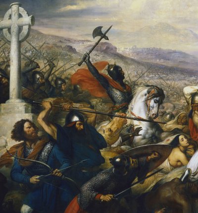 Charles Martel i slaget ved Tours (Detalj) av Charles de Steuben