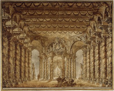 Scenedesign for operaen Armide av Jean-Baptiste Lully, 1760. av Charles de Wailly