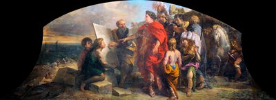 Keiser Augustus (63 f.Kr.-14 e.Kr.) bygger havnen i Misene (Italia) (Augustus bygger havnen i Miseno) - Maleri av Charles de La Fosse (1636-1716), olje på lerret (200x350 cm) av Charles de la Fosse