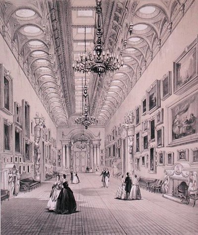 Bildegalleriet, Buckingham Palace, gravert av C. Graf, ca. 1880 (litho) av Charlotte (after) Campbell