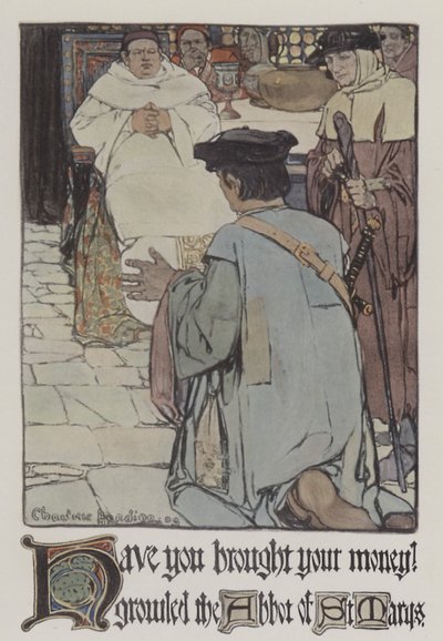 Illustrasjon for Robin Hood (farge litho) av Charlotte Harding