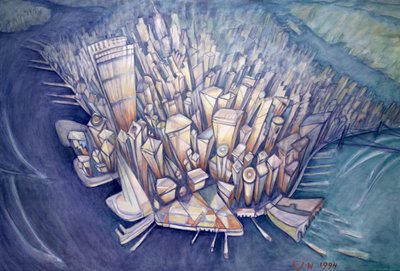 Manhattan fra oven, 1994 av Charlotte Johnson Wahl