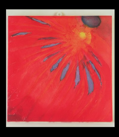 Fan Fire, 1997 (olje og glasur på gessobrett) av Charlotte Johnstone