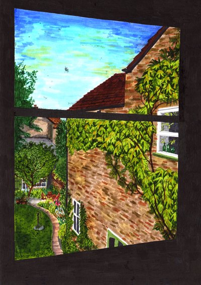 A View through my Window, 2020 (penselpenner på papir) av Charlotte Orr