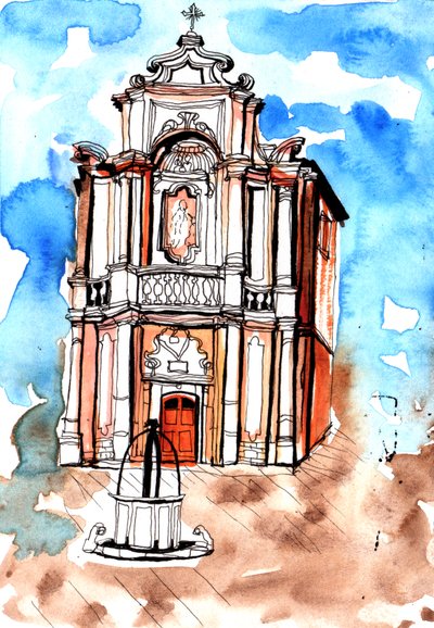 Bygg i Siena, 2020 av Charlotte Orr