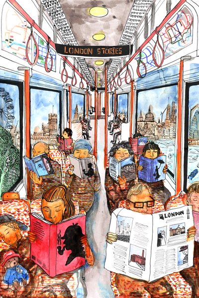 London Stories, 2018 (blekk og akvarell) av Charlotte Orr