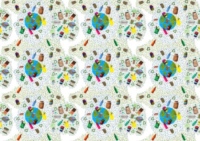Recycling Bin Design, 2020 (penselpenner og digital) av Charlotte Orr