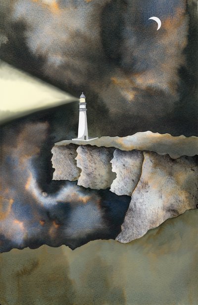 The Lighthouse, 2013 (blekk og digital) av Charlotte Orr