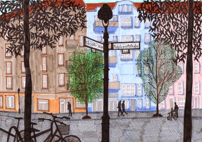 Bryllup, 2017 (penselpenner) av Charlotte Orr