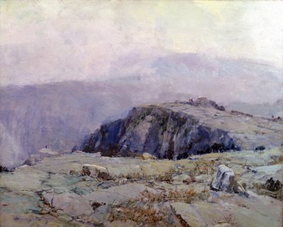 Rocky Landscape (olje på lerret) av Chauncey Foster Ryder