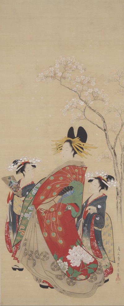 Skjønnhet under Cherry Blossoms av Chobunsai Eishi