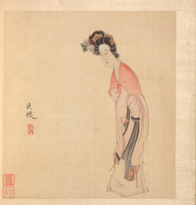 Malerier etter eldgamle mestere: En dame, 1598-1652. av Chen Hongshou