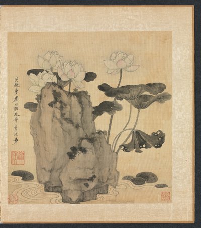 Malerier etter eldgamle mestere: Lotus og bergarter, 1598-1652. av Chen Hongshou