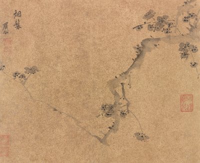 A Plum Branch, Ming-dynastiet, ca.1580-1639. av Chen Jiru