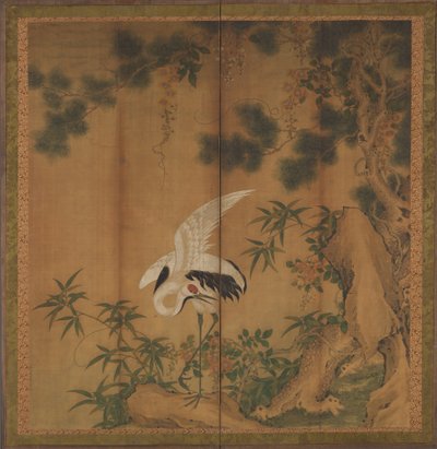Crane and Pine, sent på 1800-tallet. av Chen Zhaofeng