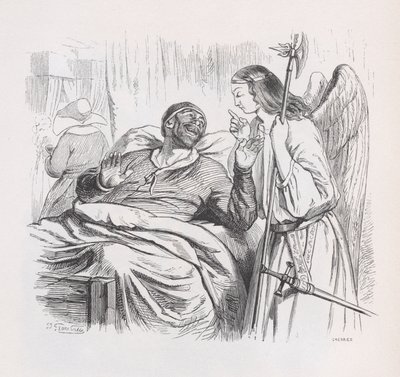 Skytsengelen fra The Complete Works of Béranger, 1836. av Cherrier