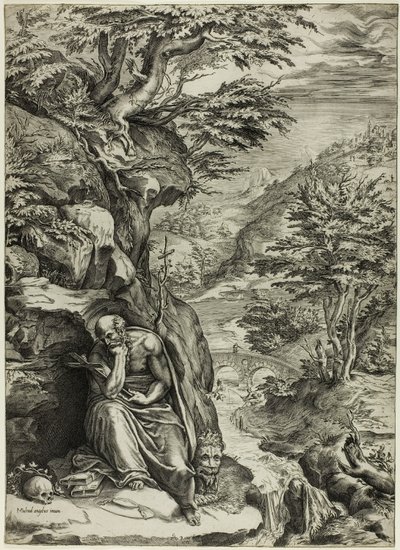 Saint Hieronymus i ørkenen av Cherubino Alberti