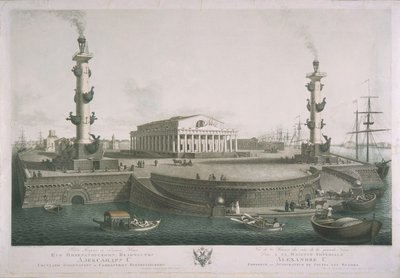 Utsikt til spyttet på Vasilyevsky Island, 1810-tallet av Chessky