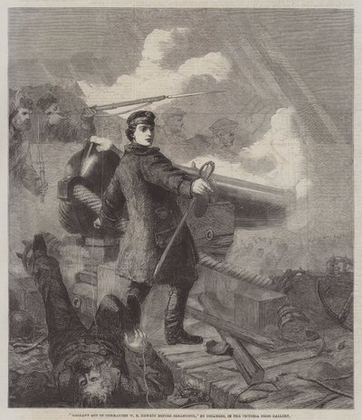Galant handling av kommandør W N Hewett før Sebastopol av Chevalier Louis William Desanges