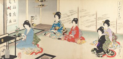 Chiyoda Inner Palace: No.20 Flower Arranging in Turn..., august 1895. av Chikanobu Yoshu