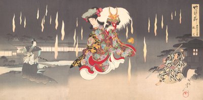 Scene av Foxfire Kitsunebi fra Play Honcho nijushiko, 1898., 1898. av Chikanobu Yoshu