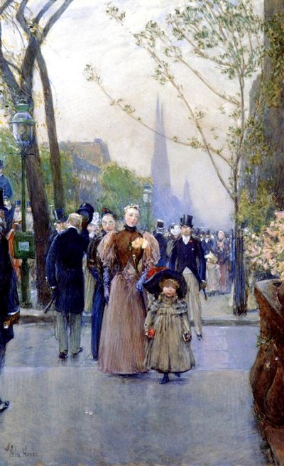5th Avenue, søndag av Childe Frederick Hassam