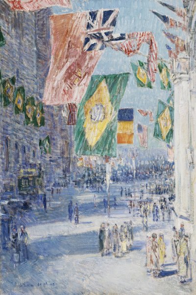 Avenue of the Allies: Brasil, Belgia av Childe Frederick Hassam