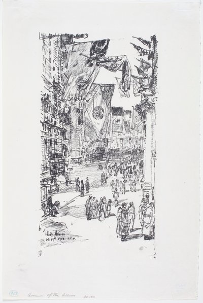 Avenue of the Allies, City Street (5th Ave) av Childe Frederick Hassam