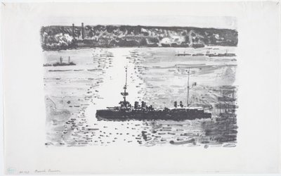 Fransk krysser (litho) av Childe Frederick Hassam
