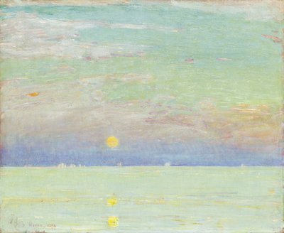 Måneoppgang ved solnedgang, Cape Ann av Childe Frederick Hassam