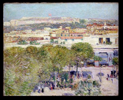 Place Centrale og Fort Cabanas, Havana av Childe Frederick Hassam