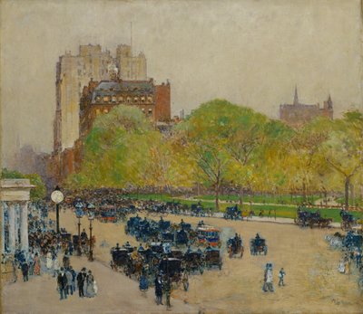 Vårmorgen i hjertet av byen av Childe Frederick Hassam