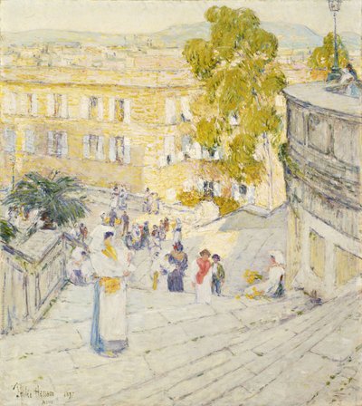 Spansketrappen i Roma av Childe Frederick Hassam