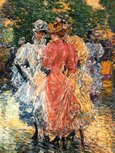 Young Women Chatting, ca. 1892 (olje på lerret) av Childe Frederick Hassam