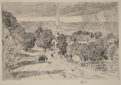 En landsby i Vermont av Childe Hassam