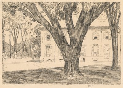 Campus og bibliotek, Andover av Childe Hassam