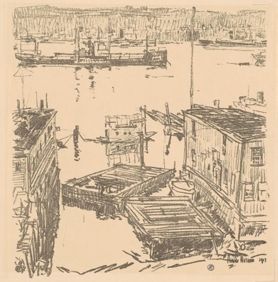 North River av Childe Hassam