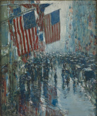 Regnværsdag, Fifth Avenue av Childe Hassam