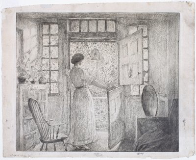 Den nederlandske døren (recto), den greske dansen (verso) av Childe Hassam