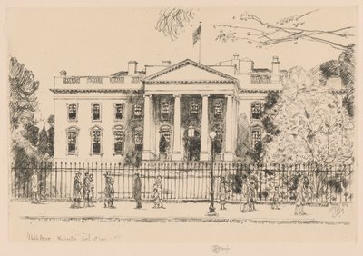 Det hvite hus, Washington, 1925 av Childe Hassam
