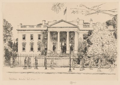 Det hvite hus, Washington, 1925 av Childe Hassam