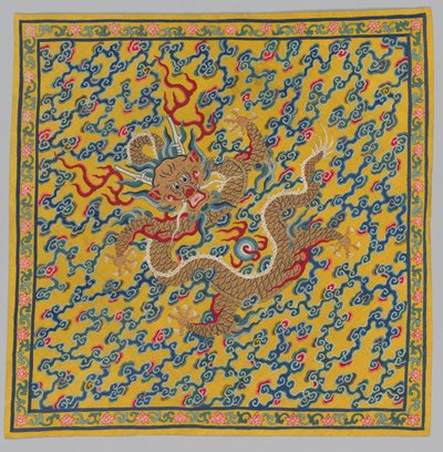 Innpakning for billedvev-rulle Blanding av klart og gjørmete vann ved krysset mellom elvene Jing og Wei av China, Qing dynasty