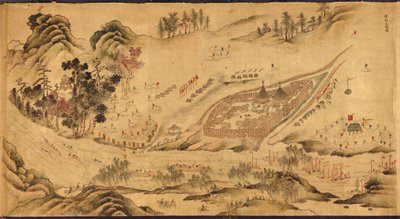 Kart med en russisk leir i Øst-Sibir, 1689-1722 av Chinese Master